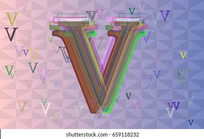 V Alphabet texture elements