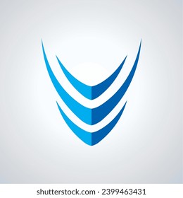 V alphabet triple abstract logo