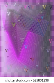 V Alphabet vector template