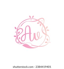 A V AV Beauty vector initial logo, handwriting logo of initial signature, wedding, fashion, jewerly, boutique, floral and botanical with creative template