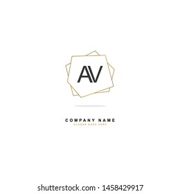 A V AV Initial logo template vector