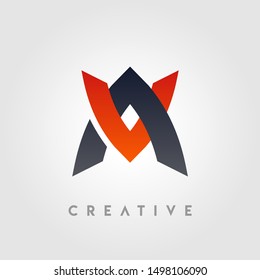 A V, AV, VA letter logo design template. black and
 orange gradient Color simple creative sign. Universal vector icon. 