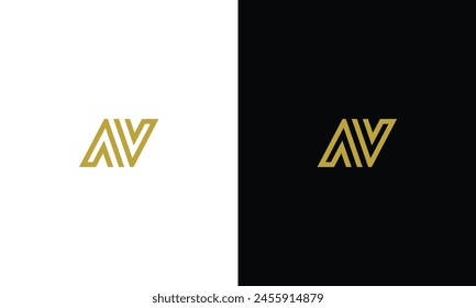un logotipo de v av va con doble línea para marca de lujo o marca personal