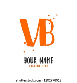 V B Handwritten logo template