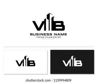 V B Initial building logo concept