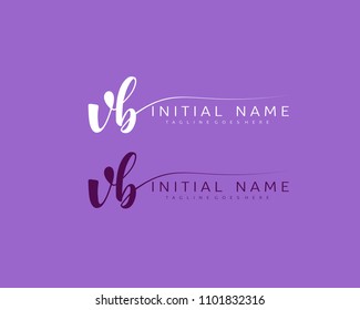 V B Initial handwriting logo vector. Hand lettering for designs.
