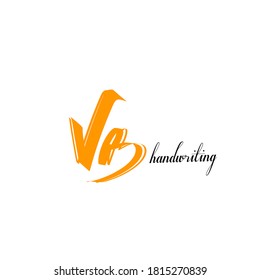 V B VB initial logo handwriting template vector