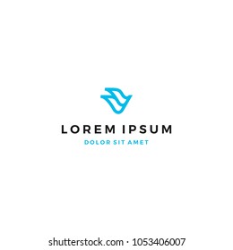 Plantilla de diseño de logotipo de V Bird