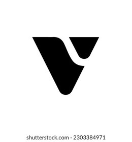V Black Ground letter vector icon