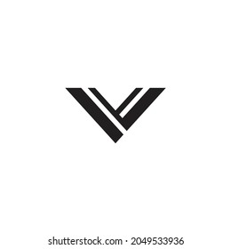 V black logo illustration for business company.