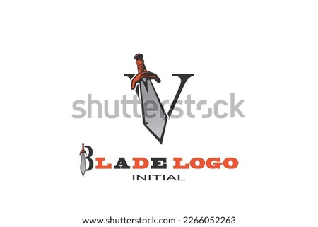 V blade Letter logo template for your branding.