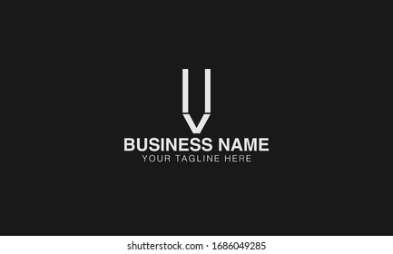 v block Unique Minimal Style golden and black colour initial based logo design vector illustrator