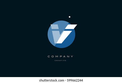 v blue circle dot big font alphabet company letter logo white design vector icon template 