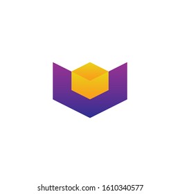 V Box illustration logo design