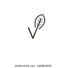v branch leaf vintage simple elegant luxury logo art icon vector illuatration