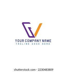 v brand logo v concepts v logo type v shape letter.