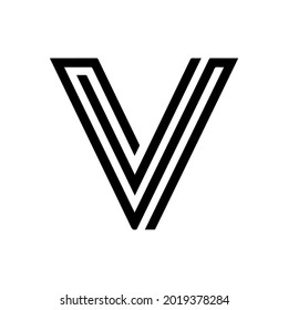 V BW letter logo design