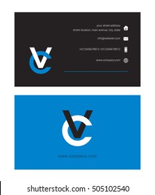 V & C Letter logo, with Business card template
