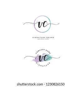 V C VC Initial logo template vector