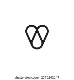V capital letter logo with lines