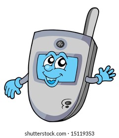 V cell phone - vector illustration.