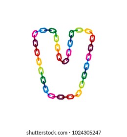 V Chain Letter Logo Icon Design