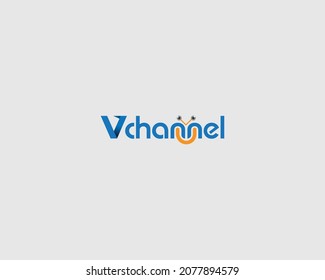 Plantilla de diseño de logotipo de canal V