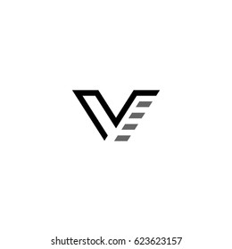 V Check Letter Logo Vector
