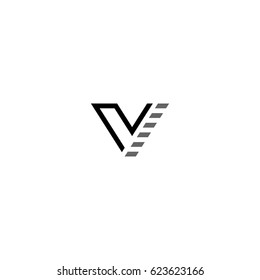 V Check Letter Logo Vector