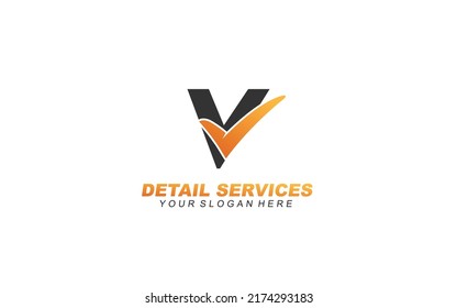 V Check symbol logo design inspiration. Vector letter template design for brand.