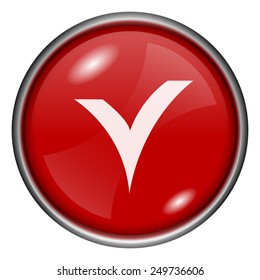 V checked icon. Internet button on white background. 