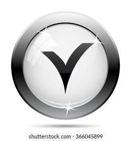 V checked icon. Internet button on white background. EPS10 vector.
