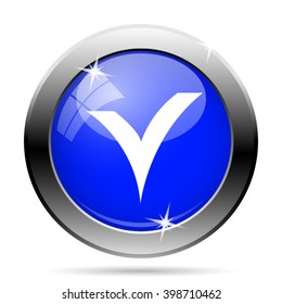 V checked icon. Internet button on white background. EPS10 vector
