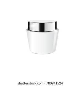 V chef Elegant cream container, 3D illustration cosmetic plastic container template for cream, gel.