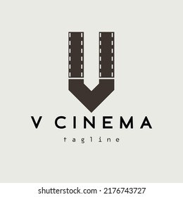 v cinema logo vector design