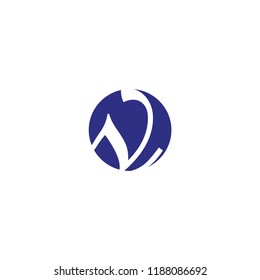 v and circle letter vector logo