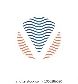 V circle simple logo icon