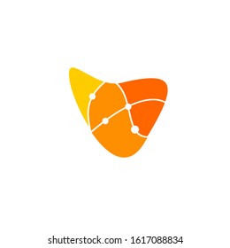 v circuit logo design vector template sign