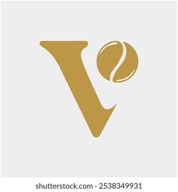 Logotipo V e monograma de café