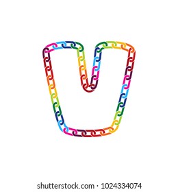 V Colorful Link Letter Logo Icon Design
