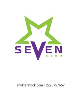 v Konzepte v mit Stern-Sieben-Sterne-Logo-Stern-Komposition