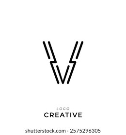 V Creative Latter Logo Design. By Custom Branding Logo. Creative Logo Design. Logo Template. Vector illustration. Modern Design. Monogram Design