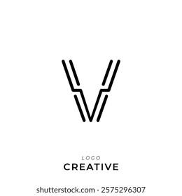 V Creative Latter Logo Design. By Custom Branding Logo. Creative Logo Design. Logo Template. Vector illustration. Modern Design. Monogram Design