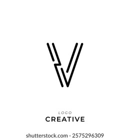 V Creative Latter Logo Design. By Custom Branding Logo. Creative Logo Design. Logo Template. Vector illustration. Modern Design. Monogram Design