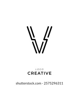 V Creative Latter Logo Design. By Custom Branding Logo. Creative Logo Design. Logo Template. Vector illustration. Modern Design. Monogram Design