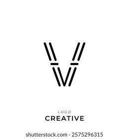 V Creative Latter Logo Design. By Custom Branding Logo. Creative Logo Design. Logo Template. Vector illustration. Modern Design. Monogram Design