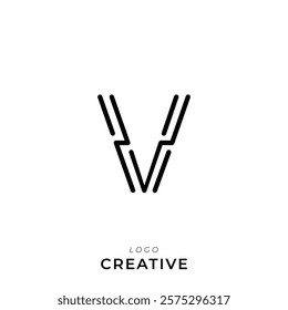 V Creative Latter Logo Design. By Custom Branding Logo. Creative Logo Design. Logo Template. Vector illustration. Modern Design. Monogram Design