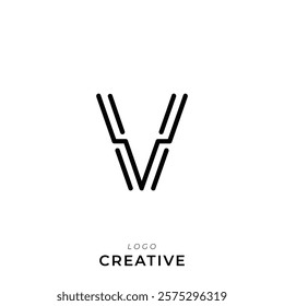 V Creative Latter Logo Design. By Custom Branding Logo. Creative Logo Design. Logo Template. Vector illustration. Modern Design. Monogram Design