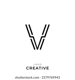 V Creative Latter Logo Design. Branding Logo Design. Creative Logo. Template. Vector illustration. Modern Monogram Design. Brand Identity Design