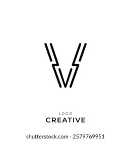 V Creative Latter Logo Design. Branding Logo Design. Creative Logo. Template. Vector illustration. Modern Monogram Design. Brand Identity Design